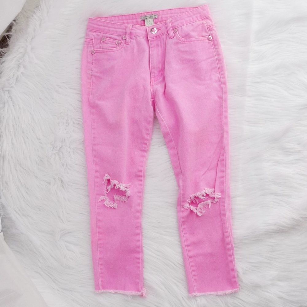 Alberto Makali Distressed Pink Denim Sz 2